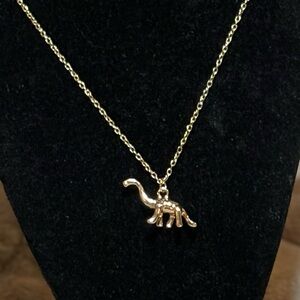 Gold Dinosaur Pendant Necklace